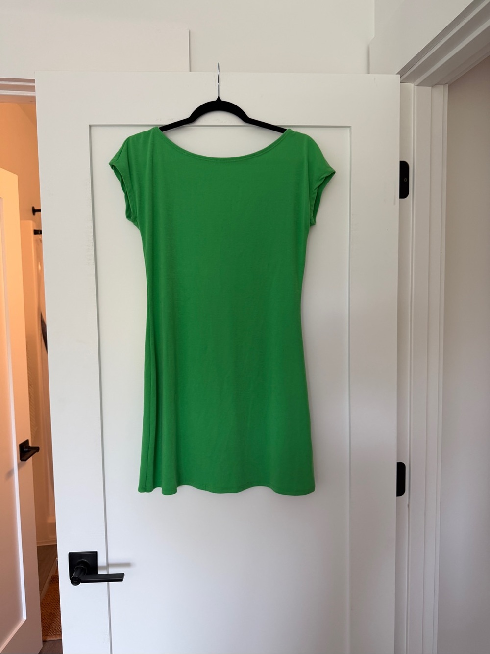 Free People Bright Green Mini Dress with Cap Sleeves